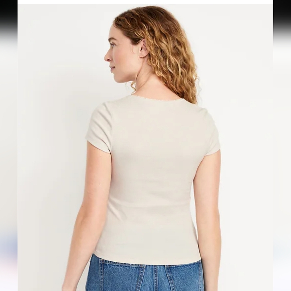 Square Neck Ribbed Top - Picture 2 of 6